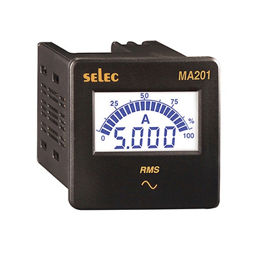 Đồng hồ ampe hiển thị số Selec MA201, màn hình LCD 4 số