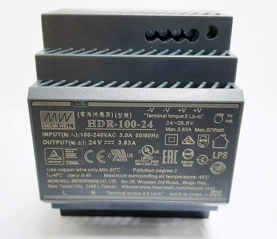 Bộ nguồn MW HDR-100-24 , Input 100 - 240VAC, Output 24V, 50/60Hz