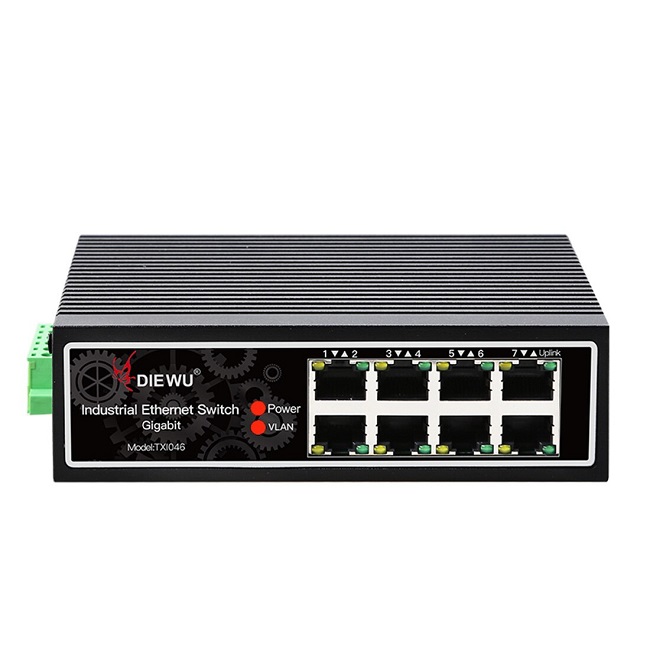 Switch công nghiệp 8 cổng Ethernet 10/100/1000Mbps Die Wu TXI046